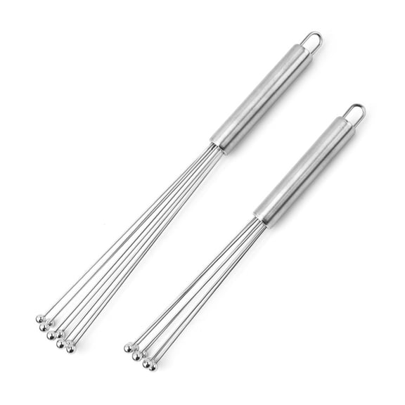 2 Pieces Stainless Steel Ball Whisk Wire Egg Whisk Set Kitchen for Cooking, Blending, Whisking, Beating, Stirring(10 Inch and 12 Inch)