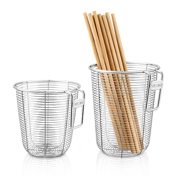 2 Pieces Stainless Steel Dishwasher Chopstick Holder, Rust-Resistant Utensil Drying Rack, Hanging Silverware Drainer Basket Cutlery Storage for Organizing Straws, Spoons, Small Kitchen Tools