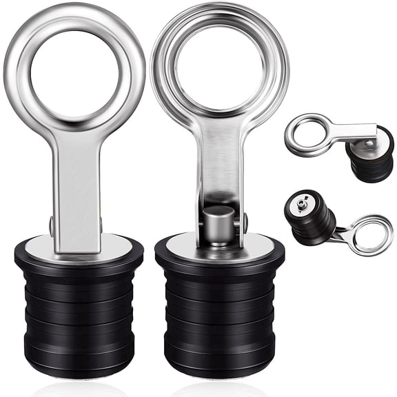 2 Pieces Stainless Steel Drain Snap Plug Boat Drain Plug for Drains (1 Inch)