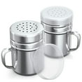 thumbnail image 1 of 2 Pieces Stainless Steel Dredge Shaker,with Lid and Handle Salt and Pepper Shakers,Seasoning Pepper Shaker, 1 of 5