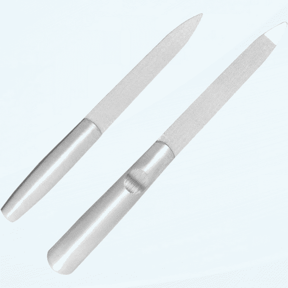 2 Pieces Stainless Steel Nail Files, Reusable Manicure Filer for Natural Nails, Metal Nail File Buffer Manicure Pedicure Tools for Fingernail Toenail, Great for Home Salon Or Travel Use