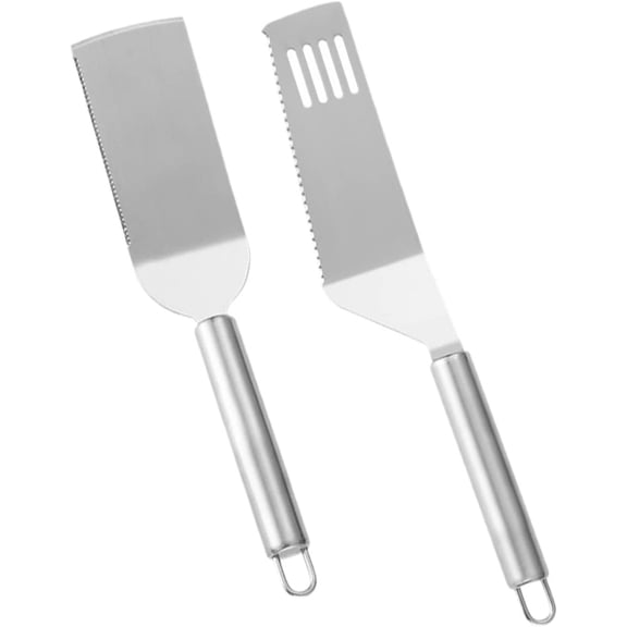 2 Pieces Stainless Steel Pie Server Set Cake Cutter Serrated Spatula Pizza Tart Dessert Slicer for Cutting and Serving Desserts Brownies Lasagna