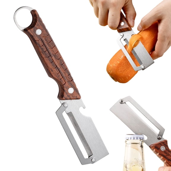 2 Pieces Stainless Steel Sugarcane Peeling Knives Daily kitchen vegetable cutting,food cutter,Stainless steel-Brown*2