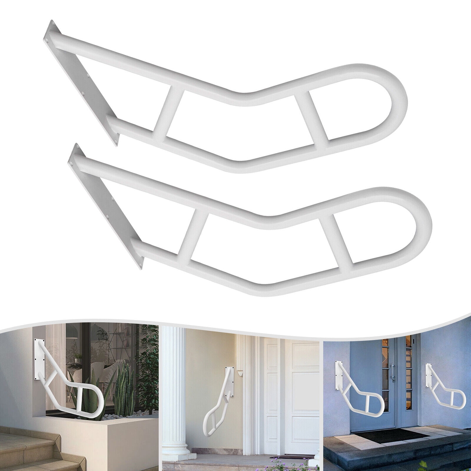 2 Pieces Stair Grab Bar Steps Wall Mount Stair Railing Outdoor/Indoor