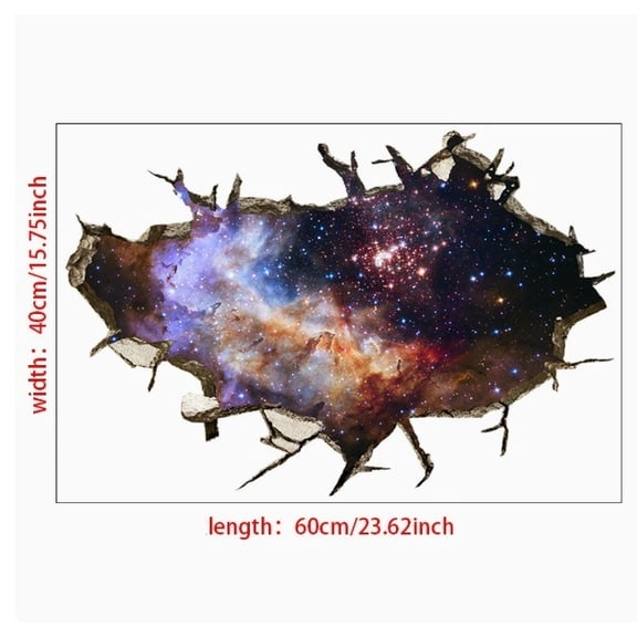 2 Pieces Starry Sky Universe Planet Ceiling Wall Stickers - Self-Adhesive Decorative Decals for Living Room