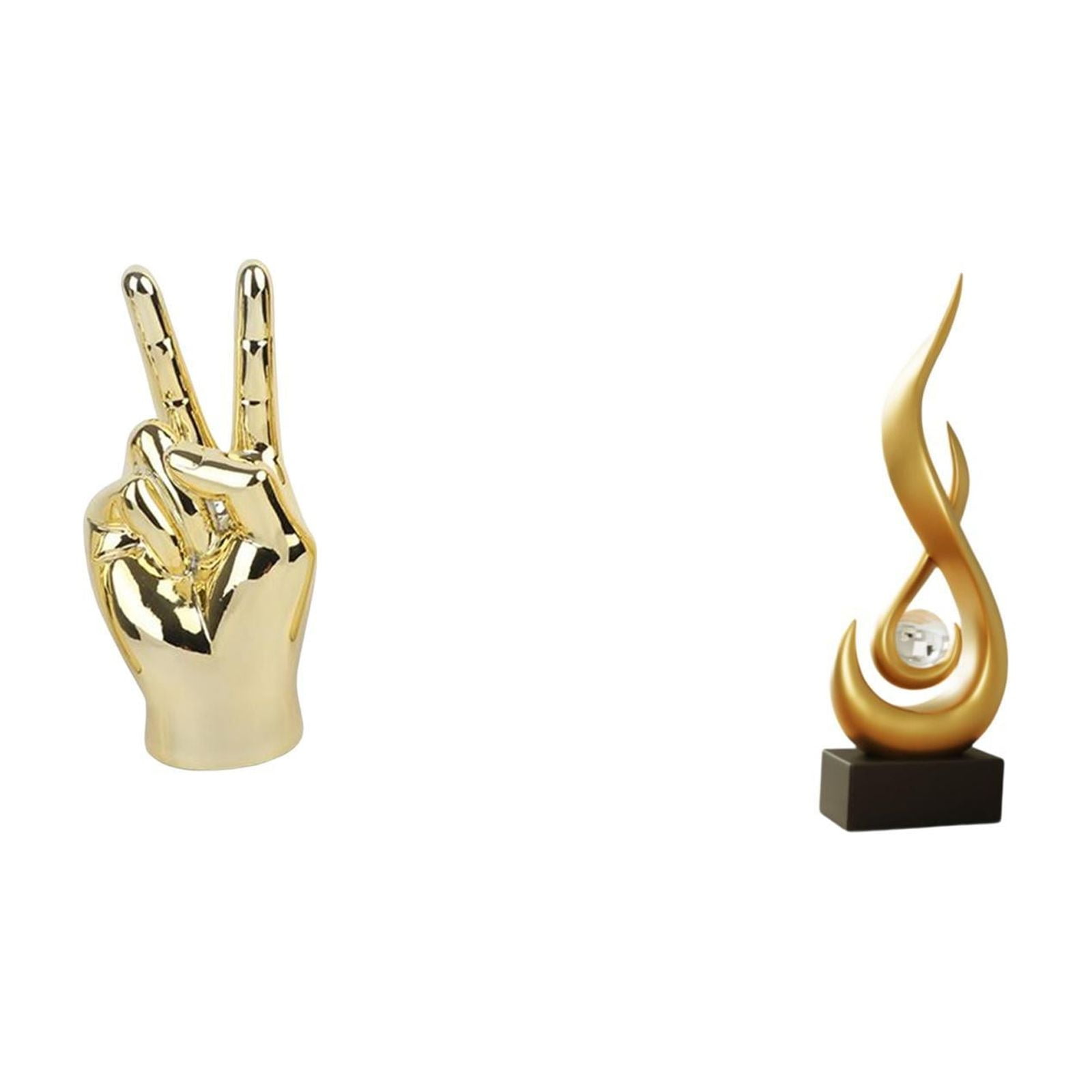 2 Pieces Statue Sculpture Hand Finger Gesture Figurines Resin Material ...