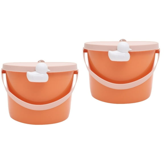 2 Pieces Storage Bag Organizer Jars Toys for Babies Baby Orange