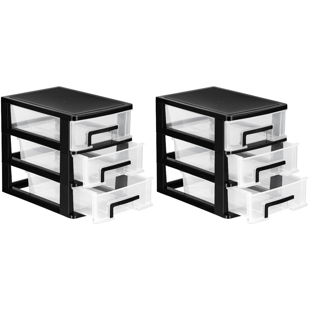 2 Pieces Storage Storage Organizer with Drawers Desktop Drawer