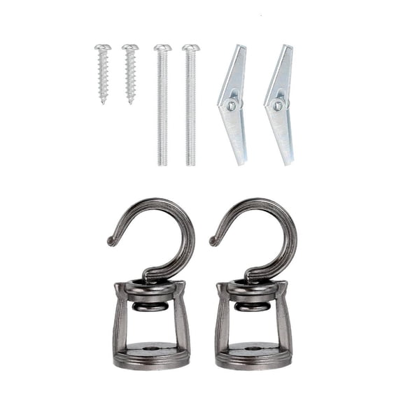 2 Pieces Stylish Swivels Ceiling Hook Portable for Hanging Light and Plant