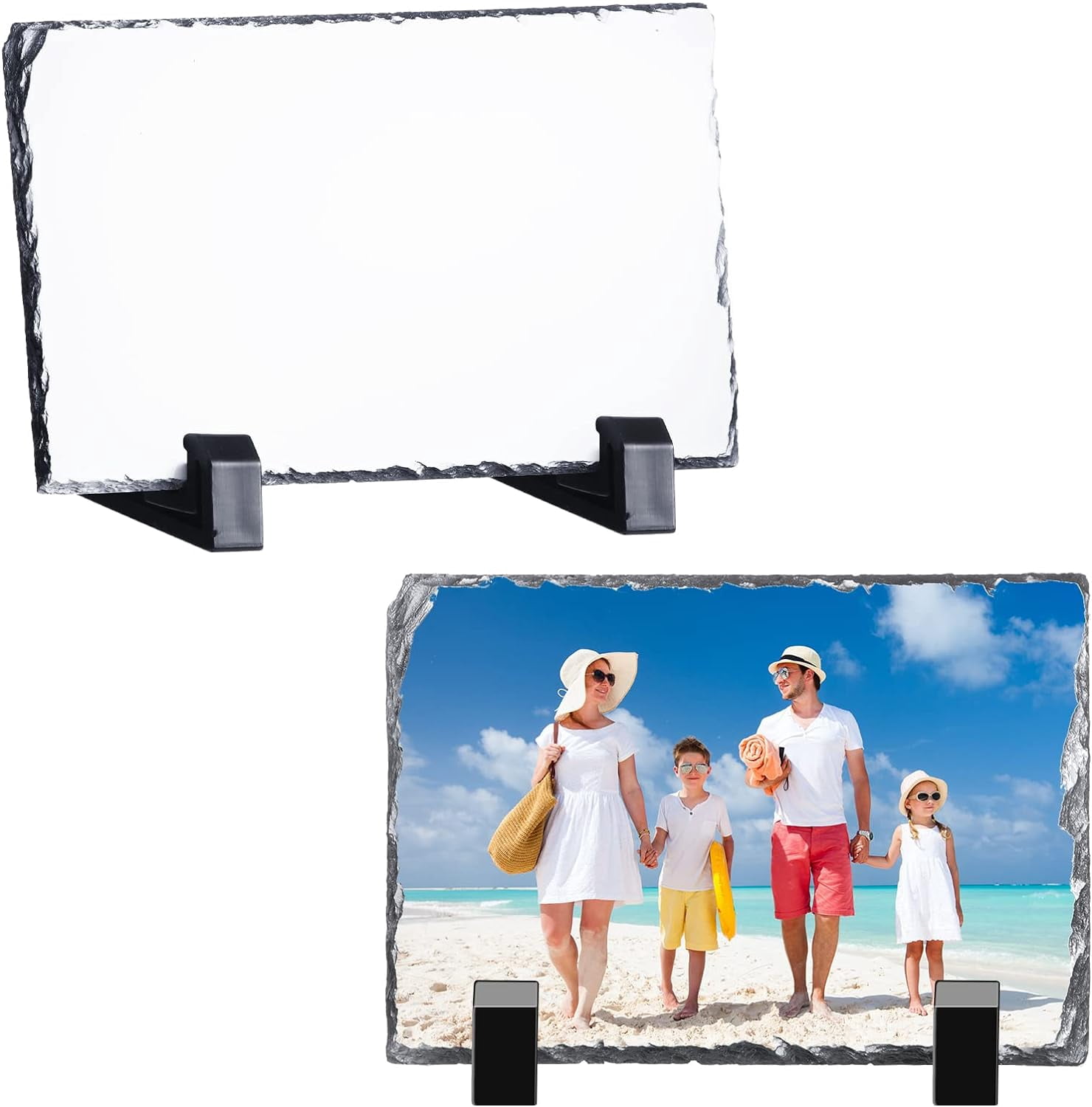 2 Pieces Sublimation Blank Slate Rock Stone Photo Frame Heat Transfer 2-pieces-sublimation-blank-slate-rock-stone-photo-frame-heat-transfer