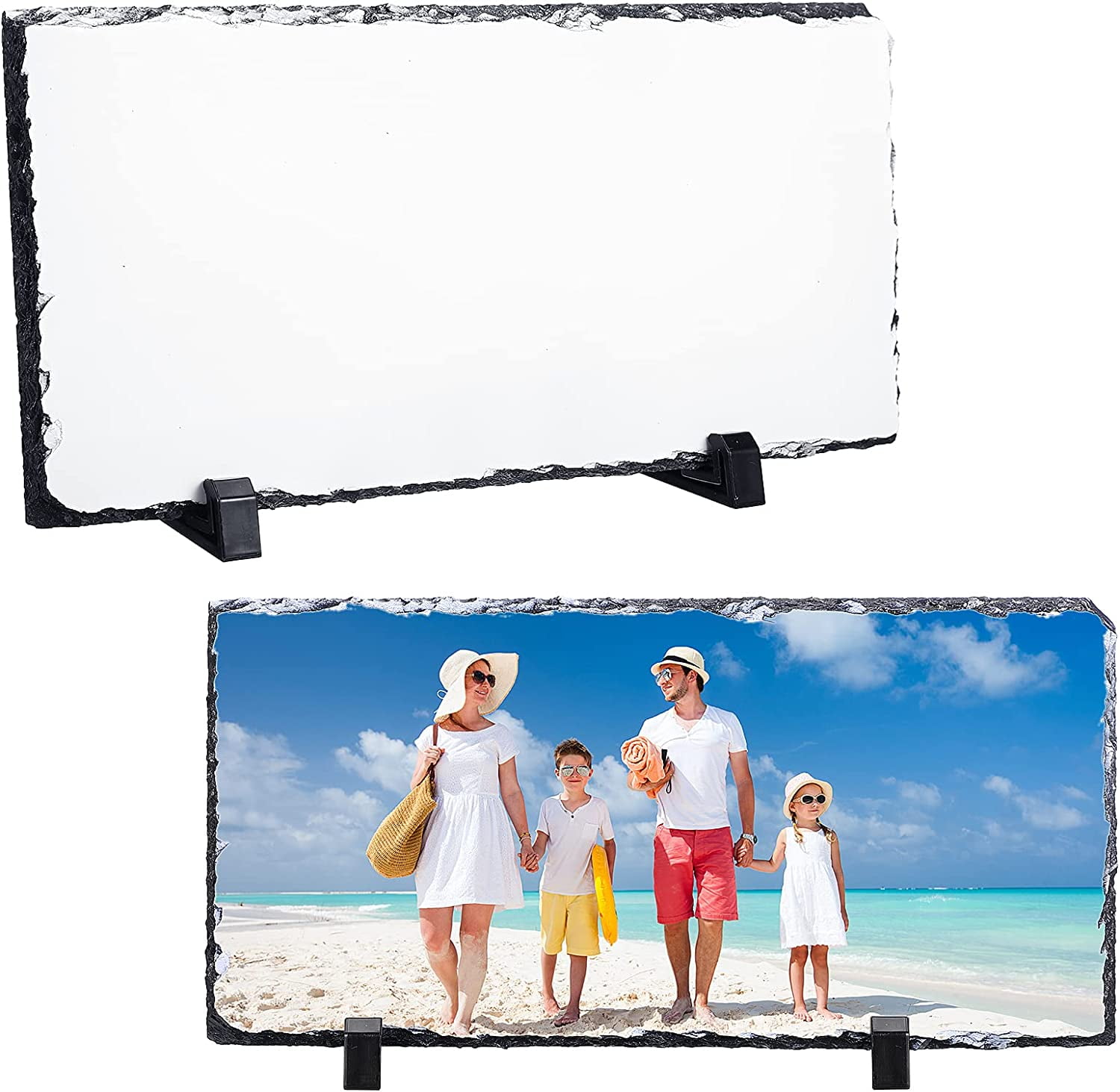 2-pieces-sublimation-blank-slate-rock-stone-photo-frame-heat-transfer