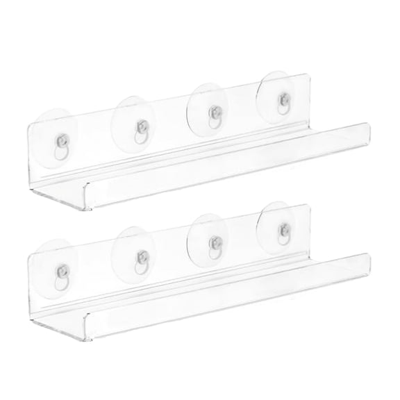 2 Pieces Suction Cup Window Sill Plant Shelf Acrylic Stand for Indoor Succulents Herbed and Small Planter Daily Use