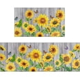 thumbnail image 1 of 2 Pieces Sunflower Kitchen Rugs and Mats Sunflower on The Wooden Kitchen Decor Farmhouse Anti Fatigue Mat Non Skid Washable Standing Mat Kitchen Rugs17x30+17x47inch, 1 of 6