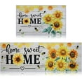 thumbnail image 1 of 2 Pieces Sunflower Kitchen Rugs Set Kitchen Mats Non Slip Rubber Backing Area Sunflower Rug Home Sweet Home Doormat Washable Indoor Outdoor Floor Mats Country Kitchen Decor, 17 x 30, 17 x 47, 1 of 6