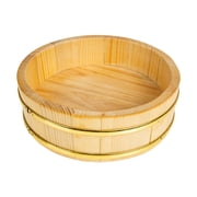 2-Piece Large Capacity Sushi Rice Bucket Set Hangiri Round Wooden Rice Bath Tub Serving Container