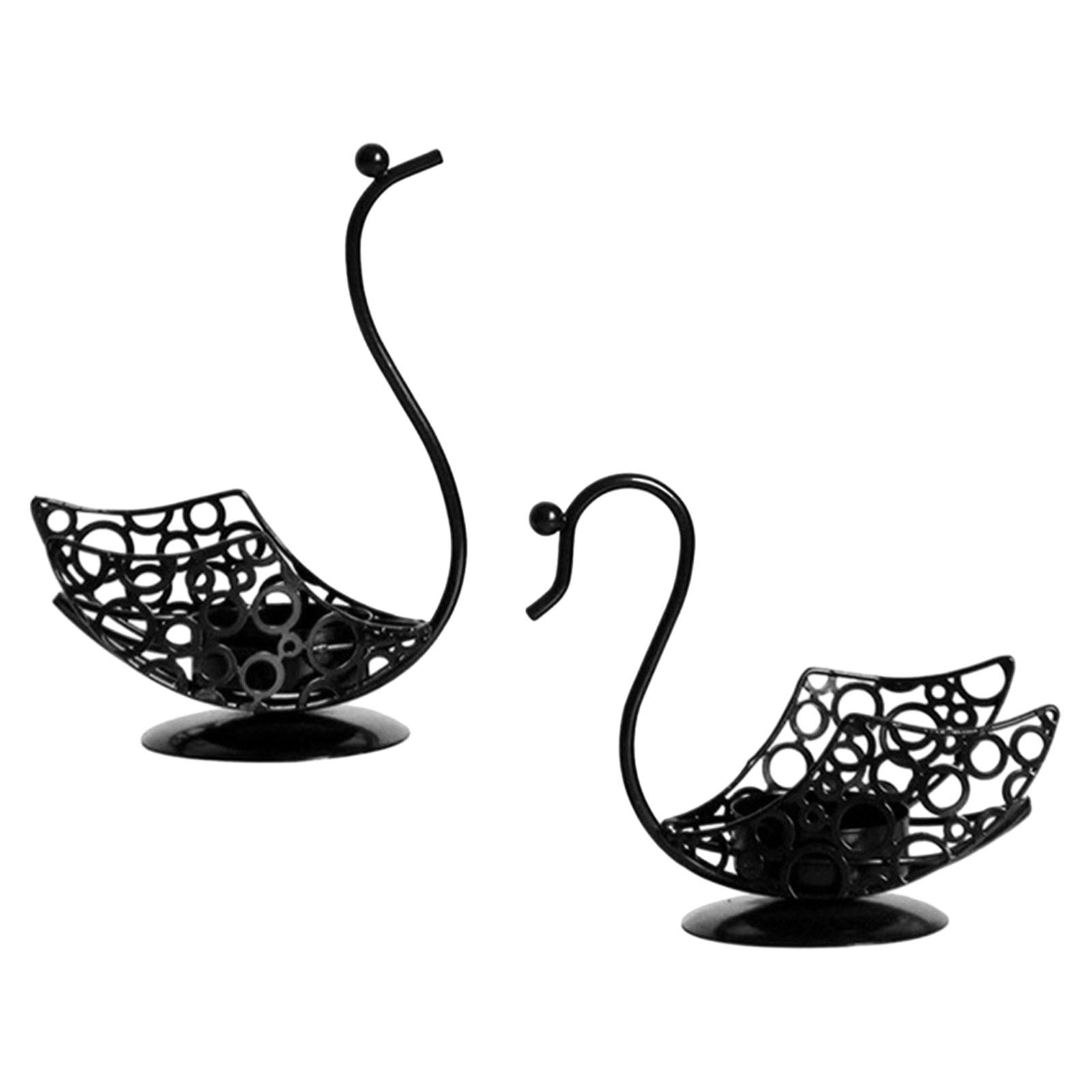 2 Pieces Swan Candle Holder Metal Candlestick Decorative Candle Holder