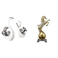 thumbnail image 1 of 2 Pieces Swan Figurine Horse Statue Desktop Ornaments Modern Ceramic Resin for Living Room Shelf Decoration, 1 of 8