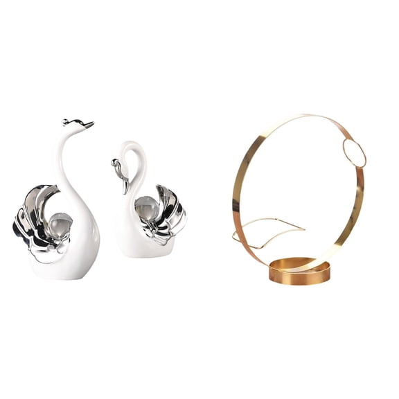 2 Pieces Swan Figurine Wine Rack Decoration Elegant with Smooth Lines for a Housewarming Gift for Kitchen