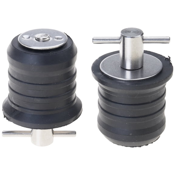 2 Pieces T-Handle Drain Plug Rubber Scupper Plugs Twist-Turn Marine Drain Plug Kayak Accessories