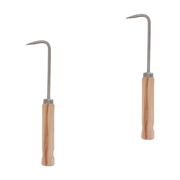 ROMANSENTIAL Garden Tool Metal Root Remover Durable Single-Claw Hook 2Pcs
