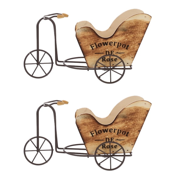 2 Pieces Toy Dirt Flowerpot Bike Shaped Planter 23X12.5X7CM