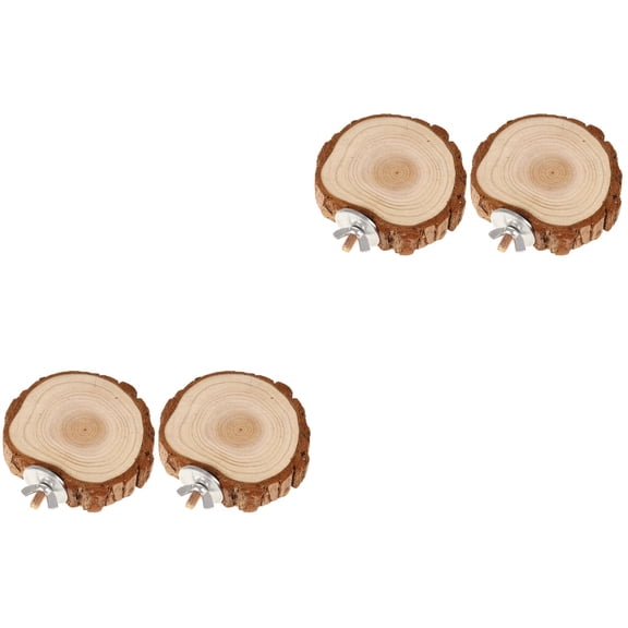 2 Pieces Toy Parrot Log Pier Bird Cage Stand Platform Small Travel