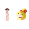thumbnail image 1 of 2 Pieces Traditional Chinese Girl Statue Cartoon Snake Resin Doll Folk Ethnic Style Tabletop Bedroom Ornament, 1 of 8