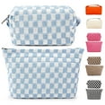 thumbnail image 1 of Fammart 2 Pieces Travel Makeup Bag, Checkered Cosmetic Bag Make Up Organizer Case for Women, Small Toiletry Bag Skincare Pouch for Toiletries Accessories Brushes, 1 of 9