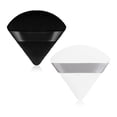 thumbnail image 1 of 2 Pieces Triangle Powder Puff Face Makeup Sponge Wedge Shape with Strap Soft Velour Powders Puffs for Mineral Powder Cosmetic Loose Powder Body Powder Wet Dry Foundation Beauty Tool, 1 of 5