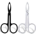 thumbnail image 1 of 2 Pieces Tweezers Scissor Handle Slant Tip Eyebrows Tweezers Scissors Shaped Eyebrow Plucker Tweezers for Facial Hair Plucker Remover Eyebrows Care(Straight Tip,black&silver), 1 of 7
