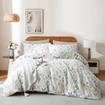 thumbnail image 1 of 2 Pieces Ultra Soft Pink Flowers Birds Floral Duvet Cover 100% Cotton Bedding Set Comfy Durable Farmhouse Duvet Cover Set,Twin Size, 1 of 5