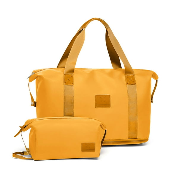 Joyway 2 Piece Travel Duffel Bag Set Waterproof Carry-On Weekender Bag with Toiletry Bag, Lightweight Expandable Overnight Luggage for Women & Men