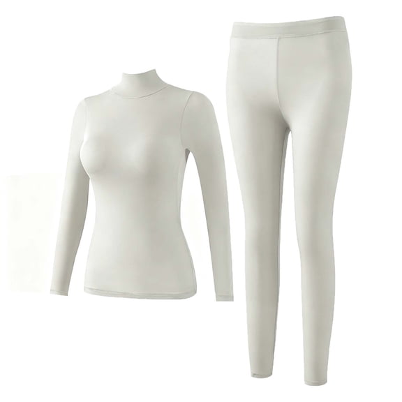 2 Pieces Underwear Sets Womens Long Sleeve Shapewear Underscrub Crew Neck Long Sleeve Shirts Slim Fit Undershirts Stretchy Casual Tight Tops Light Breathable Underscrub Pants