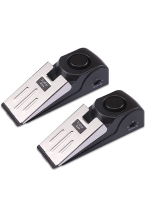 2PCS Wedge Door Stop Alarm with 120 dB Siren – Portable Security Door Stopper with Adjustable Sensitivity for Home, Travel, Office, Dorm