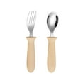thumbnail image 1 of 2-Pieces Utensils Set,Small Size Tableware Set with Silicone Handle,Self-Feeding Spoon and Fork,Suitable for Eating and Training, 1 of 6