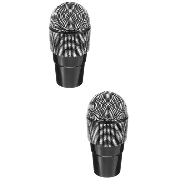 2 Pieces Van Car Debris Bucket Storage Box Rhinestone Garbage Can Design