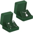 thumbnail image 1 of 2 Pieces Velvet Earring Gift Box, Small Jewelry Earring Storage Holder Display Boxes For Earring Stud Necklace, Jewelry Showcase With Stereo Display Cardboard (GREEN), 1 of 14