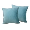 thumbnail image 1 of 2 Pieces Velvet Solid Throw Case Decorative Cushion Decor for Living Room Couch 18 x 18 inch , Blue, 1 of 8