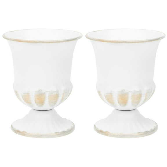 2 Pieces Vintage Urn Planter Pot Wrought Iron Vase European Creative Flower