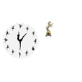 thumbnail image 1 of 2 Pieces Wall Clock Ballerina Horse Statue Resin Material Silent Quiet Movement for Living Room Office Shelf, 1 of 8