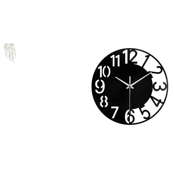 2 Pieces Wall Sticker Hanging Vines Wall Clock Acrylic Quiet Design for Bedroom Living Room Office Decor