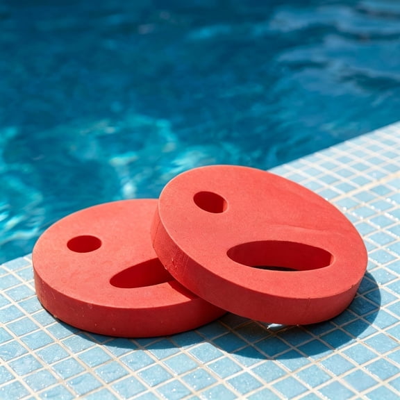 2 Pieces Water Exercise Discs, Handhelds Round Water Floats Disc, Eva Foam Water Hand Discs, Water Aerobic Equipment Hand Held Swim Disc, for Pool Exercise Resistance Water Weights