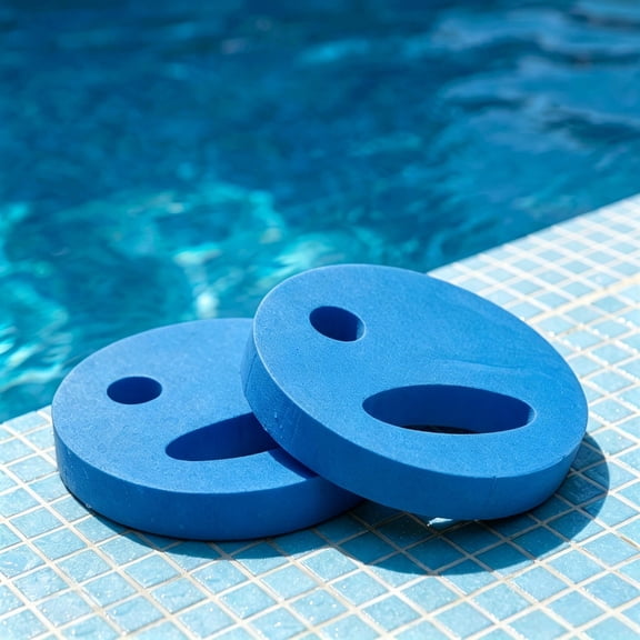 2 Pieces Water Exercise Discs, Handhelds Round Water Floats Disc, Eva Foam Water Hand Discs, Water Aerobic Equipment Hand Held Swim Disc, for Pool Exercise Resistance Water Weights