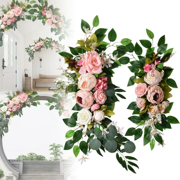 2 Pieces Wedding Arch Flowers, Artificial Flower Centerpieces for Ceremony Decoration, Reusable Floral Arrangements for Home, Garden & Party Décor