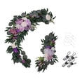 thumbnail image 1 of 2 Pieces Wedding Arch Flowers Wreath Decor Garlands Wedding Arrangement Flower Garland for Party Reception Home Backdrop Decoration Violet, 1 of 8