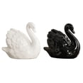thumbnail image 1 of 2 Pieces White Black-Swan Sculpture Decor, Elegant Ceramic Swan Couple Figurine Statue for Home Office Decor, 1 of 6