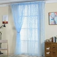 thumbnail image 1 of 2 Pieces Willow Window Curtain Voile Tulle Room Salix Leaf Sheer Gauze Curtain Voile Panel Drapes Curtain Green Color for Living Room, Bedroom, Balcony, 2 Panel, 82''L x 39" W, Blue, 1 of 7