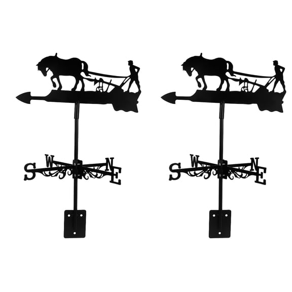 TAILTOSS Iron Weathervane Black Metal Wind Direction Indicator for Garden Decor 2Pcs