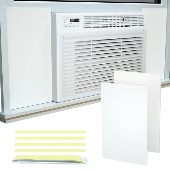 2 Pieces Window Cooling Thermal Barrier Side Panels For 17x10 Inch Space Prevents Heat And Cold Drafts