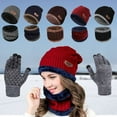 thumbnail image 1 of 2-Pieces Winter Beanie Hat Scarf Set Warm Knit Hat Thick Knit Skull Cap for Men Women, 1 of 7
